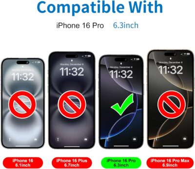 Mothca Dual Pack: Sleek Matte Glass Screen & Lens Protectors for iPhone 16 Pro - Anti-Glare, Bubble-Free Perfection! - 이미지 2