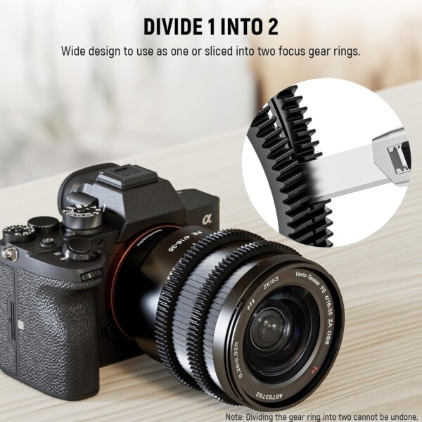 NEEWER 14PCS Seamless Follow Focus Gear Ring Set 0.8 MOD for ø46.5-90mm Lens, Compatible with SmallRig Compatible with Tilta NEEWER Follow Focus for Canon Sony Nikon Fujifilm Sigma Lens, PG008 - Image 4