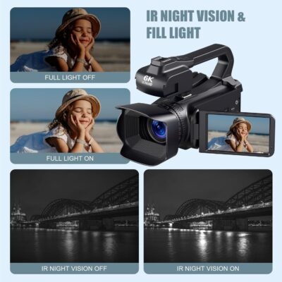 Ultra HD Vlogging Powerhouse: 6K Camcorder with 64MP Night Vision, 18X Zoom & Touch Screen! - 이미지 3