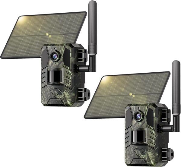 SEHMUA Cellular Trail Camera 2 Pack, Trail Camera 4G LTE Live Streaming with Built-in SIM Card 0.2s Trigger Speed Game Cameras with Night Vision Motion Activated Waterproof Trail Cam