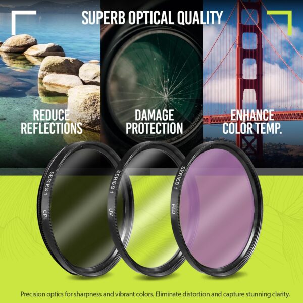 Ultra Deluxe Lens Kit for Canon Rebel T3, T5, T5i, T6, T6i, T7i, EOS 80D, EOS 77D Cameras with Canon EF-S 18-55mm is II STM Lens - Includes: 7pc 58mm Filter Set + 58mm Wide Angle and Telephoto Lens - Image 3