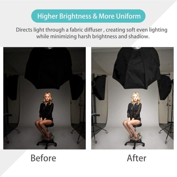 Photography Lighting Softboxes Kit with 8.5x10ft Backdrop Stands,5 Tripod Stands Lighting Soft Box with 3 ColorBackground Screen,Continuous Lighting, Photo Studio Equipment for Video Shoot - Image 5
