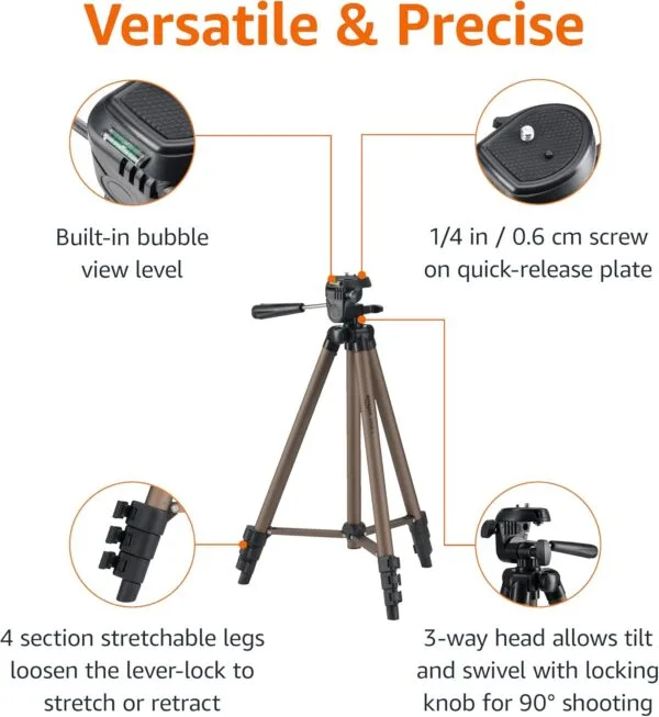 Champagne Dreams: The Ultimate 50-Inch Travel Tripod for Your Photography Adventures - Image 2