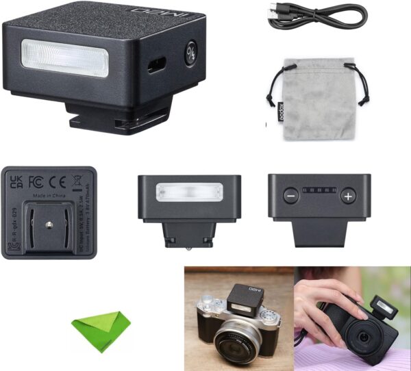 GODOX iM20 Mini Flash for Camera w/Built-in Battery, Conpact & Portable GN10/470 mAh USB-C Charging & Universal Hot Shoe Compatible with Sony zve10,zv1,a7iii/Ricoh gr3,gr3x/Fujifilm f1, NOT for ZV-1F - Image 2