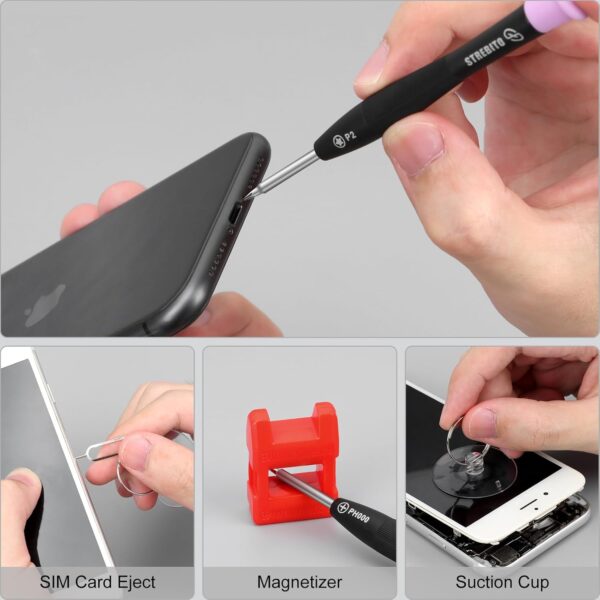 STREBITO 18PCS Phone Repair Tool Kit, Small Screwdriver Set for iPhone 15 14 13 12 11Pro Max/XS/XR/X/8 Plus/7 Plus/6S 6 Plus/5/4 - Image 5