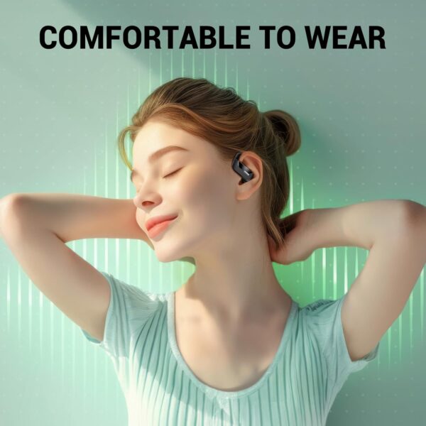 Wireless Earbuds with Earhooks 80Hrs Bluetooth Headphones Over-Ear ENC Noise Canceling Mic Earphones IP7 Waterproof Headset for Sports,Fitness,Workouts and Running Black - Image 4