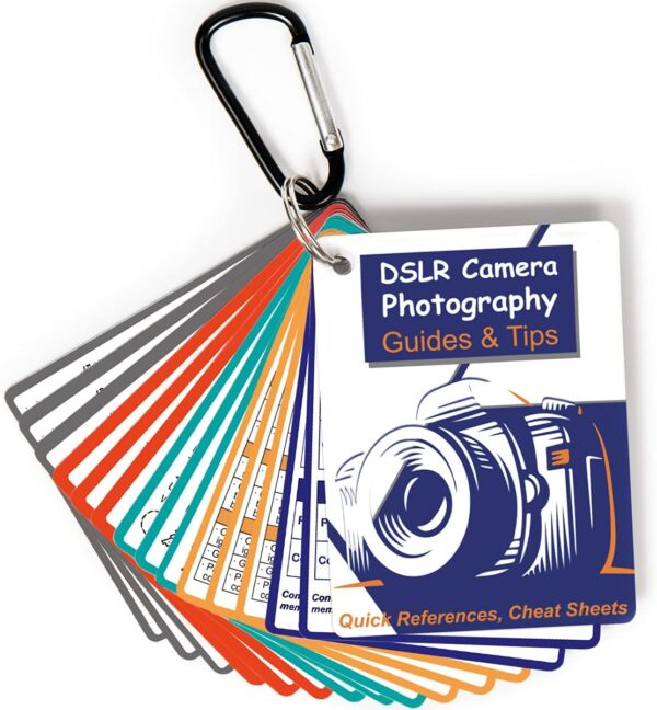 DSLR Cheat Sheet for Canon Nikon Sony Camera Accessories Photography Gifts Photographer, Quick Reference Cards Photography Guides & Tips: Settings, Exposure, Modes, Composition, Lighting Etc 4×3 Inch