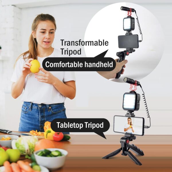 YouTube Starter Kit,Vlogging Kit for iPhone 15 Android Phone,Content Creator Kit for Blogger Vlogging Camera Kit with MicrophoneLED lightCPL lensRemote Control - Image 2
