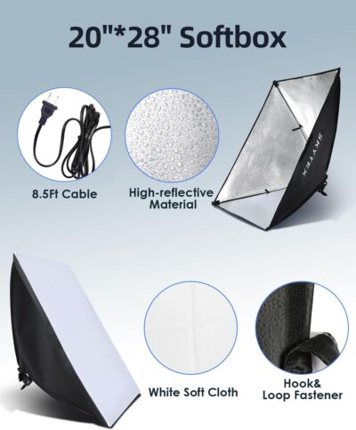 Illuminate Your Creativity: Skytex 2-Pack Softbox Lighting Kit for Stunning Photography and Video Production - 이미지 3