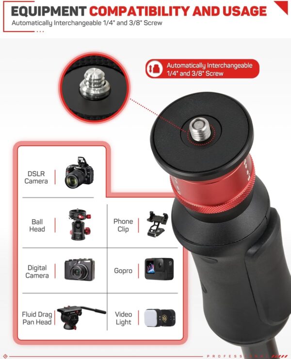 Elevate Your Shots: IFOOTAGE Cobra 3 A150S-Ⅲ Monopod with Tripod Base and Effortless One-Touch Lift! - Image 4