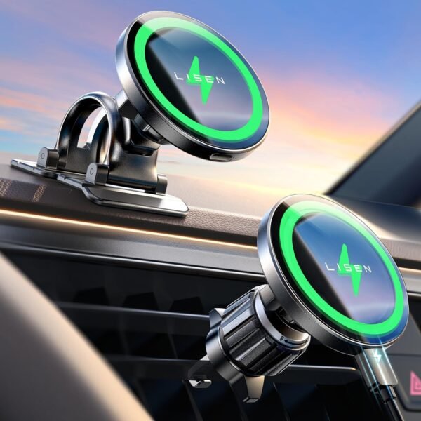 Empower Your Drive: The Ultimate 15W MagSafe Magnetic Car Charger for iPhone and Samsung Devices!