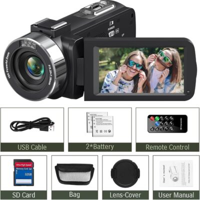 "Capture Every Moment: Ultra 48MP 4K Vlogging Camcorder with 18X Zoom & Night Vision – Complete Kit for YouTube Creators!" - 이미지 7
