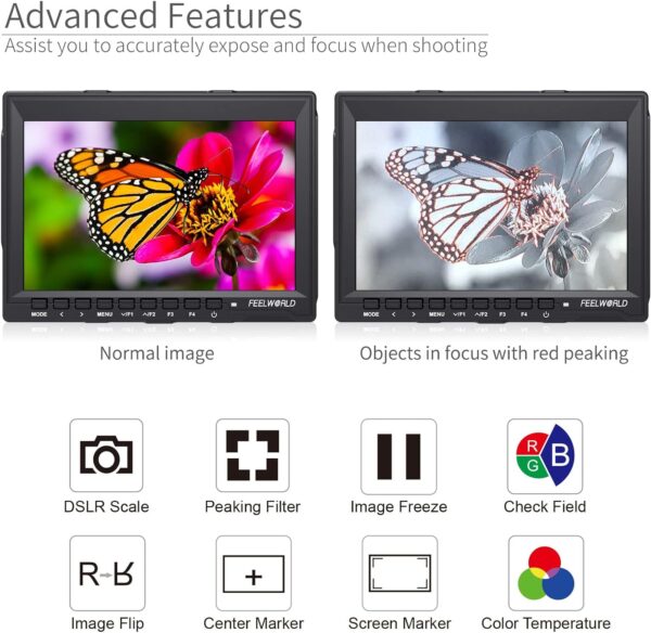 Illuminate Your Shots: FEELWORLD FW759 7" 4K DSLR Monitor with Sunshade for Stunning Visuals - Image 5