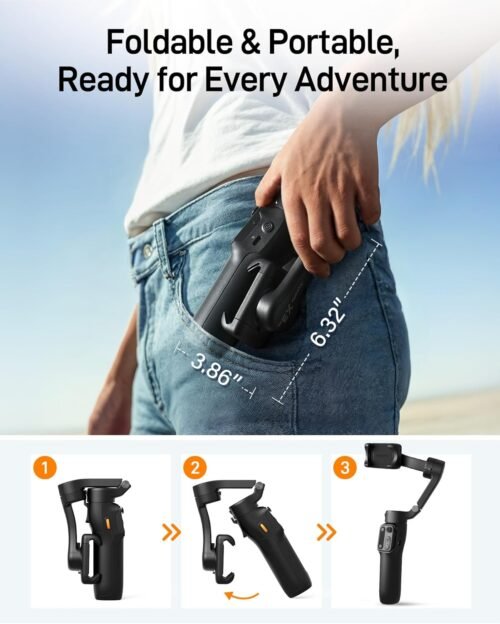 "Capture the Moment: The Ultimate Portable 3-Axis Gimbal Stabilizer for Your iPhone and Android Adventures!" - 이미지 9
