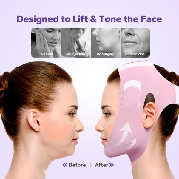 V-Line Lifting Chinstrap, V-Line Mask, Chinstrap for Sleeping, Reusable Face Strap, Chin Up Patch, V-Shaped Belt, Shaped Face Mask for Sagging - Image 5