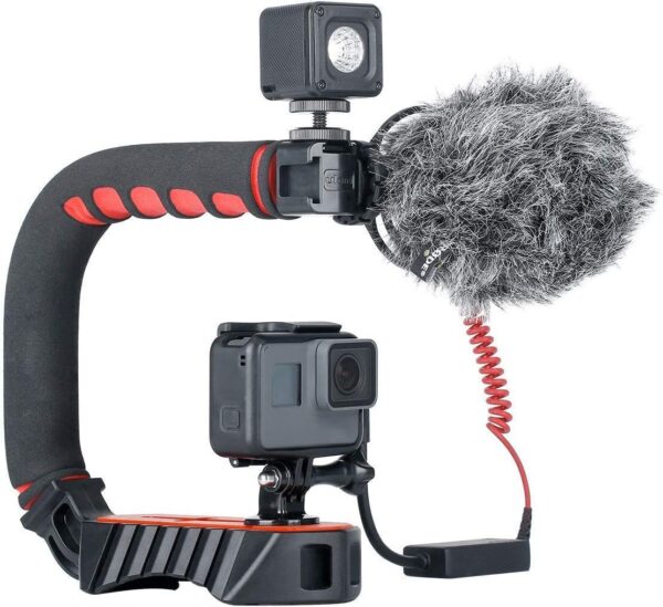 ULANZI U-Grip Pro Handheld Video Rig Steadicam with Triple Cold Shoe, Stabilizing Handle Grip Compatible for iPhone 16 15 14 13 12 Pro Max Xs 8 7 plus Action Camera 13 10 Canon Nikon Sony DSLR Cameras - Image 9