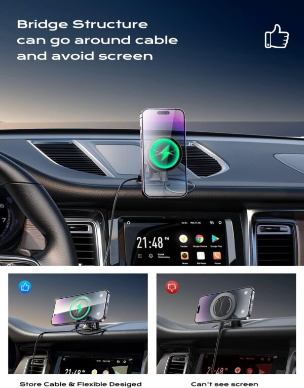 Empower Your Drive: The Ultimate 15W MagSafe Magnetic Car Charger for iPhone and Samsung Devices! - Image 8