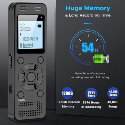 "Unlock the Future of Note-Taking: EVIDA 128GB Voice Recorder with 9296 Hours of Voice-Activated Magic!" - 이미지 3