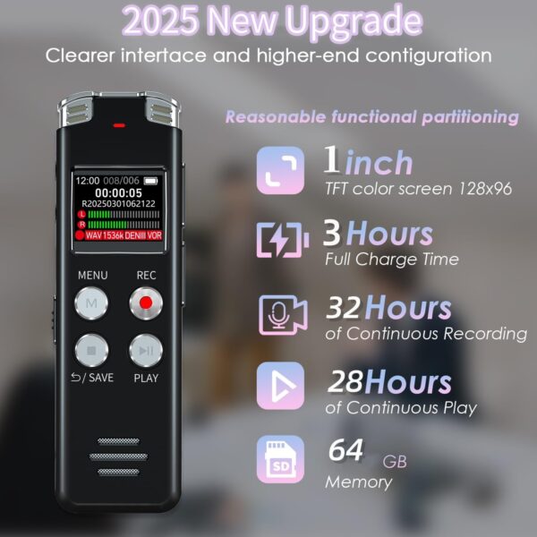 "Unlock Your Voice: The Ultimate 64GB Mini Digital Recorder for Effortless Lecture and Interview Capturing!" - Image 4