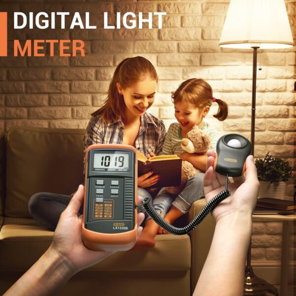 Dr.meter LX1330B Digital Illuminance Light Meter, 0-200,000 Measurement Range Lux Meter, Lighting Intensity Brightness Measurement for Indoor Outdoor, Light Meters for Plants - Image 5