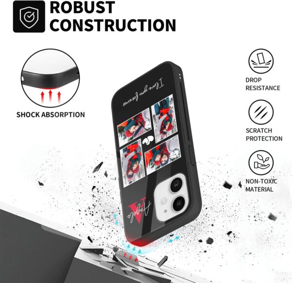 Easycosy Personalized Picture Phone Cases for 16 15 11 12 13 14 Pro/Max/Mini XR X Xs Max Custom Multiple Photo iPhone Case for Friends Family Birthday Gifts Customized Full Protection TPU Cover - Image 4