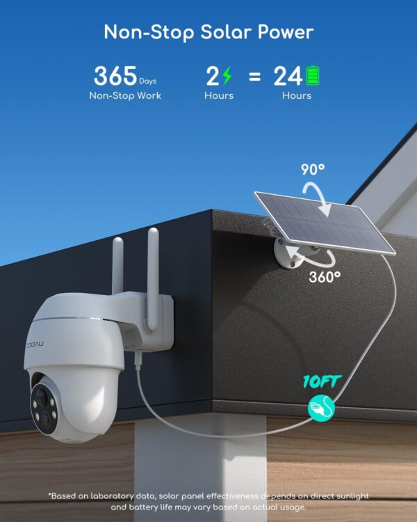"Ultimate Solar-Powered 4MP Outdoor Security Camera Kit: 360° Protection with Night Vision and No Monthly Fees!" - Image 4