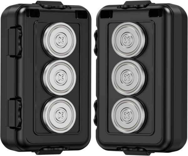 Magnetic Key Box, Hide A Key Magnetic Car Key Holder Key Hider, Waterproof Hidden Key Holder Car Key Case for Outdoor Travel, Magnetic Key Box for Under Car Vehicles (2, Black)