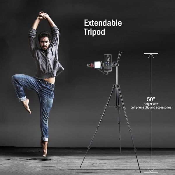 YouTube Starter Kit,Vlogging Kit for iPhone 15 Android Phone,Content Creator Kit for Blogger Vlogging Camera Kit with MicrophoneLED lightCPL lensRemote Control - Image 3