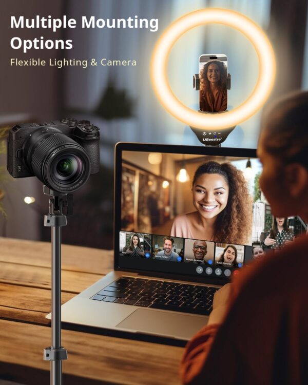 Illuminate Your Content: UBeesize 12’’ Selfie Ring Light & 62’’ Tripod for Stunning Video Creation! - Image 3