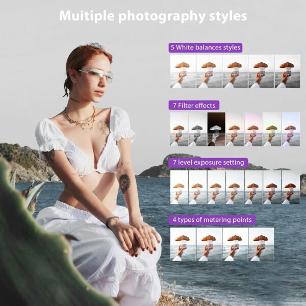 Capture Life in Vivid Detail: 56MP 4K Vlogging Camera with WiFi, 180° Flip Screen & Dual Lens Kit in Stylish Purple! - Image 7