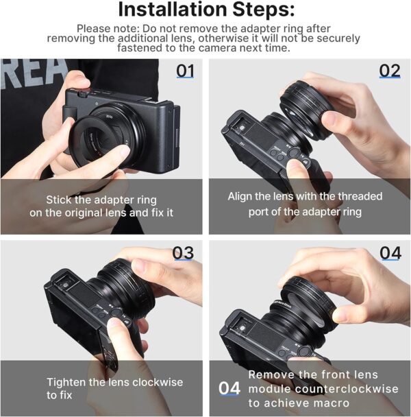 Wide Angle Lens for Sony ZV1 ULANZI WL-1 ZV1 18mm Wide Angle/ 10X Macro 2-in-1 Additional Lens for Sony ZV1/RX100 VII Camera - Image 5