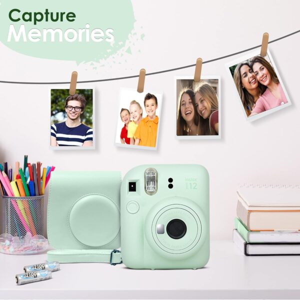 Fujifilm Instax Mini 12 Camera with Fujifilm Instant Mini Film (60 Sheets) Bundle with Deals Number One Accessories Including Carrying Case, Photo Album, Stickers (Pastel Blue) - Image 3