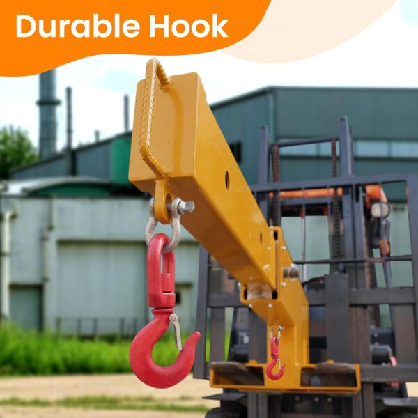 Versatile 6600lb Forklift Jib Boom Crane: Elevate Your Warehouse Efficiency with Dual Hook Mobility! - Image 4