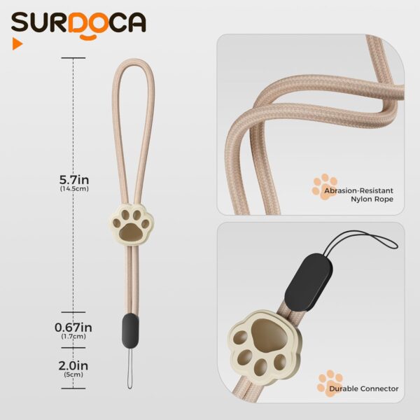 SURDOCA Adjustable Phone Lanyard, Camera Wrist Strap, Nylon Wrist Lanyard, Phone Wristlet, Anti Theft Phone Strap, Lanyard for Earphone, USB Flash Drive, ID Name Tag Badge - Image 5