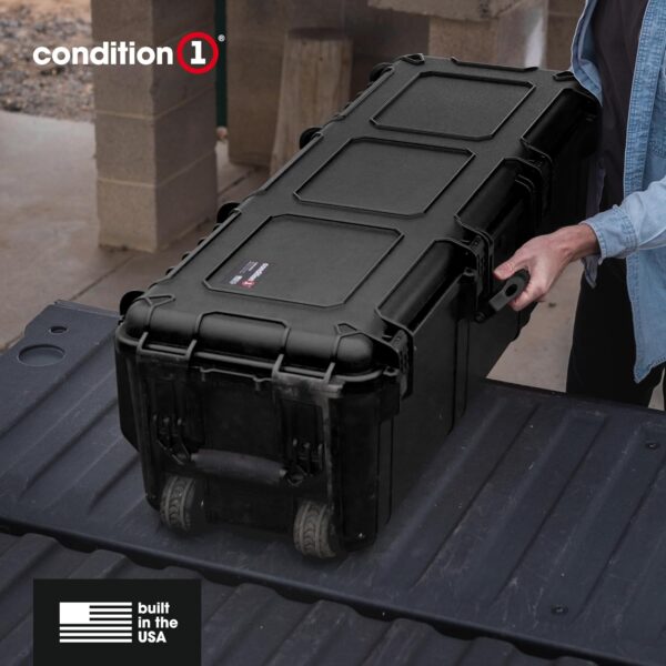 Condition 1 45" Long Hard Shell Carrying Case Model 2191 with Wheels, Waterproof, Protective, Storage for Music Equipment, Camera, Travel Case, Made in USA, 44.52"x16.30"x12.90" Black - Image 6