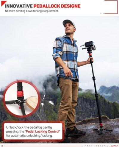 Elevate Your Shots: IFOOTAGE Cobra 3 A150S-Ⅲ Monopod with Tripod Base and Effortless One-Touch Lift! - 이미지 2