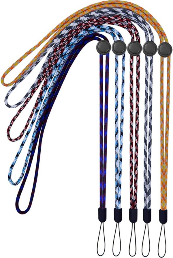 YOUOWO 5 Pack 5 Colours Adjustable Lanyards Neck Strap Lanyard For Keys Pen Phone ID Badges Holder - Image 4
