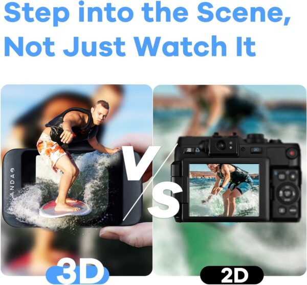 KanDao QooCam EGO - Viewer-Integrated 3D VR Camera, 24MP/8K Photos/4K 60FPS Videos Stereoscopic 3D Instant Display Camera, Compatible on VR Headsets/AR Glasses/Projectors, Charging Kit - Image 7