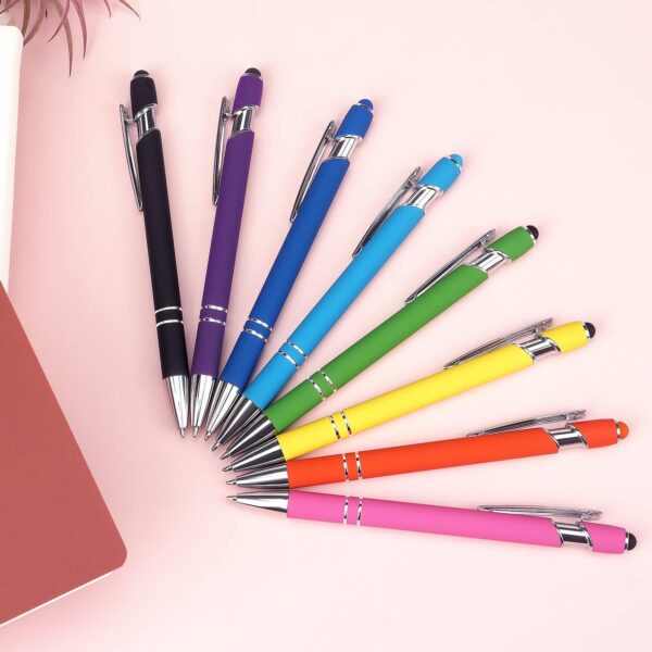 "Dual Delight: 8-Pack Retractable Ballpoint and Stylus Pens for Seamless Touchscreen Use" - Image 6
