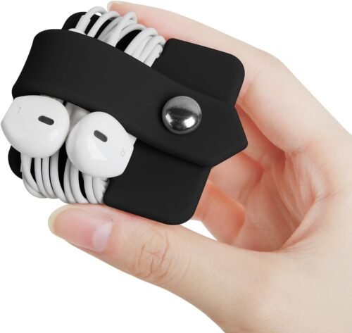 Tangle-Free Travel: The Ultimate Earbud & Headphone Organizer in Sleek Black - 이미지 3