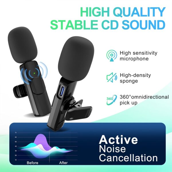 Dual Wireless Lavalier Mics for iPhone: Effortless Plug-and-Play Audio for Vlogs, Interviews, and TikTok Magic! - Image 3
