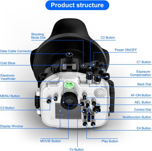 Sea frogs Underwater Camera Case Compatible with Sony A7SIII 16-35MM with Wide Angle Fisheye Lens IPX8 40m/130ft Maximum Diving Depth Waterproof Camera Housing for Diving, Surfing, Rowing, Skiing - Image 3