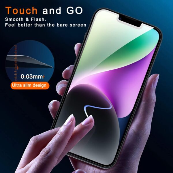 "Elevate Your Privacy: Ferilinso 9H Anti-Spy Tempered Glass Screen Protector & Camera Lens Guard for iPhone 13/14 - Dual Pack!" - Image 7