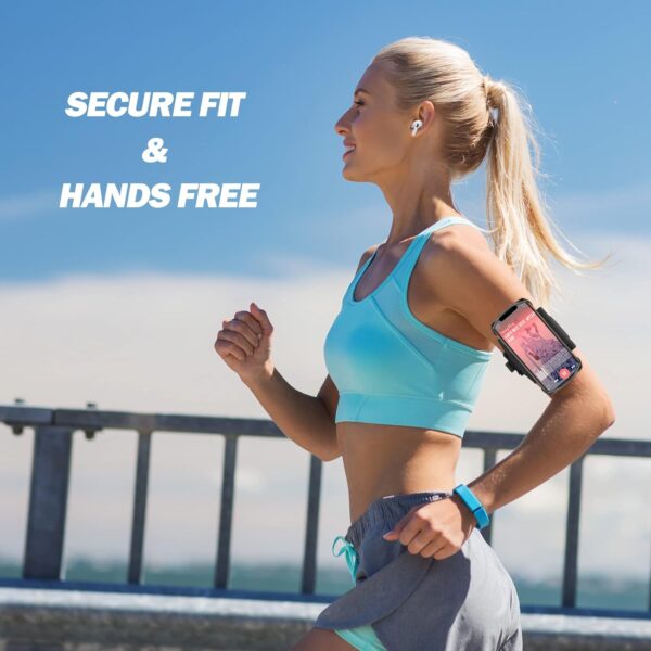 Cell Phone Running Armband - Detachable & 360° Rotatable Universal Cellphone Arm Band for iPhone 16 15 14 13 12 Pro Max Plus Samsung Galaxy Note S24 S23 for Workout Exercising Walking Jogging - Image 7