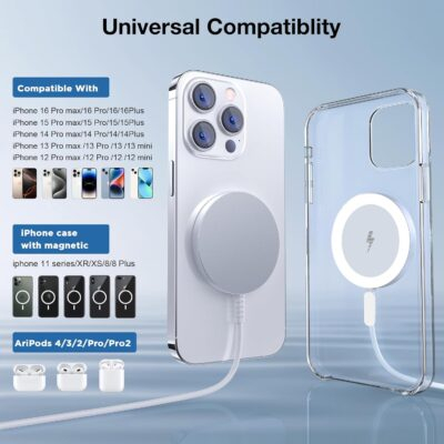 Revolutionary Magnetic Wireless Charger: Power Up Your iPhone 16-12 & AirPods with 15W Max Speed Anywhere! - 이미지 2