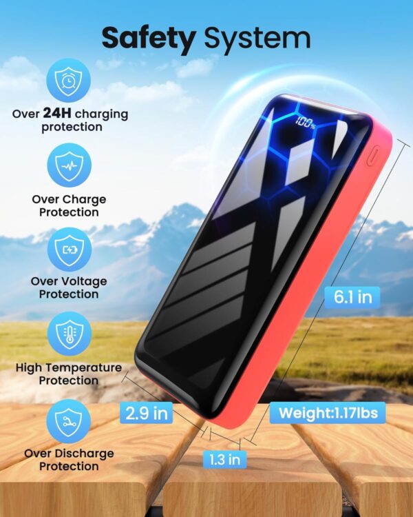 Portable Charger Power Bank 50000mAh, 22.5W Fast Charging Battery Pack, USB C Quick Charge 3 Outputs & 2 Inputs, LED Display, External Cell Phone Battery Bank for iPhone 16/15/14/13, Samsung, Android - Image 6