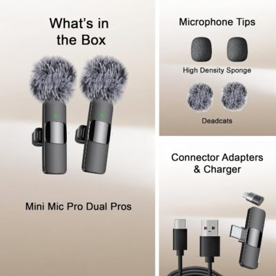 Dynamic Duo: Mini Pro Wireless Lavalier Microphones for Crystal-Clear iPhone, iPad, and Android Recording! - 이미지 6