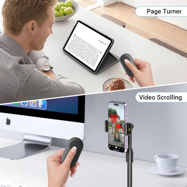 Wireless Camera Remote Control with Zoom for iPhone & Android, Versatile Shutter with Front/Rear Camera Switch for Photo & Video, Smartphone Remote Clicker for TikTok - Image 5