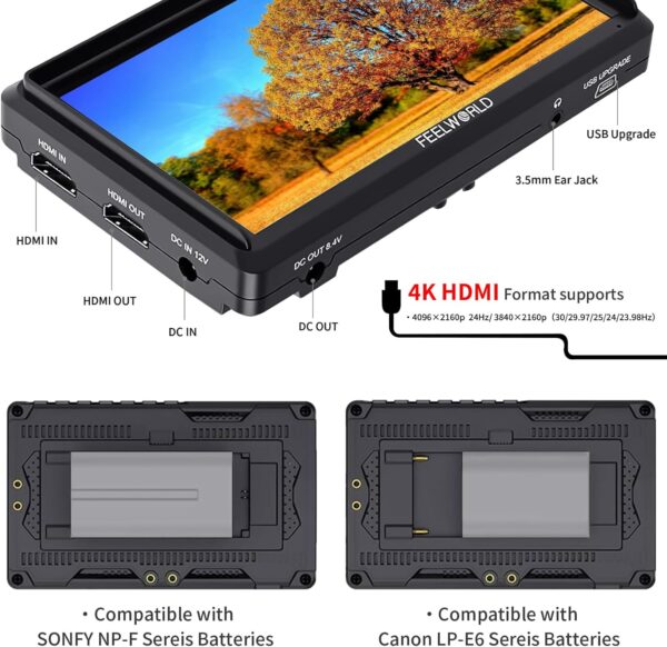 "Discover the Ultimate Filmmaking Companion: FEELWORLD S55 V3 6" FHD DSLR Monitor Bundle with Essential Accessories!" - Image 3