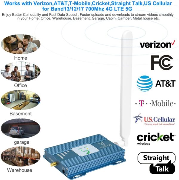 AT&T Cell Phone Signal Booster T Mobile US Cellular AT&T Signal Booster 5G 4G LTE Band 12/17 AT&T Cell Booster AT&T Cell Phone Booster T Mobile Signal Booster Cricket ATT Cell Signal Booster for Home - Image 4